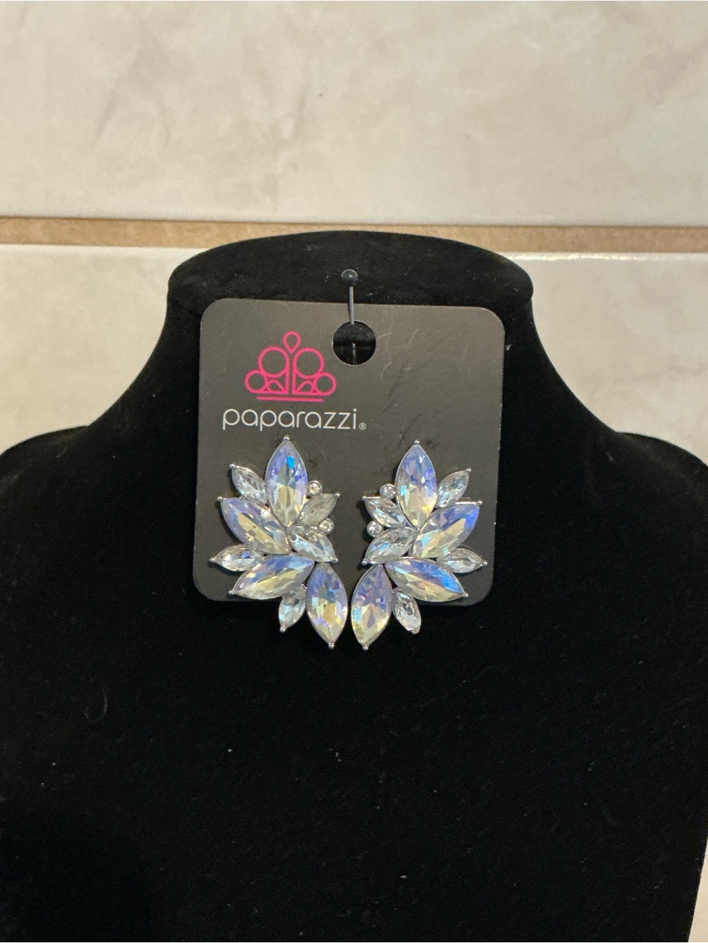 Paparazzi Iridescent Marquise Cluster Earrings - Aurora